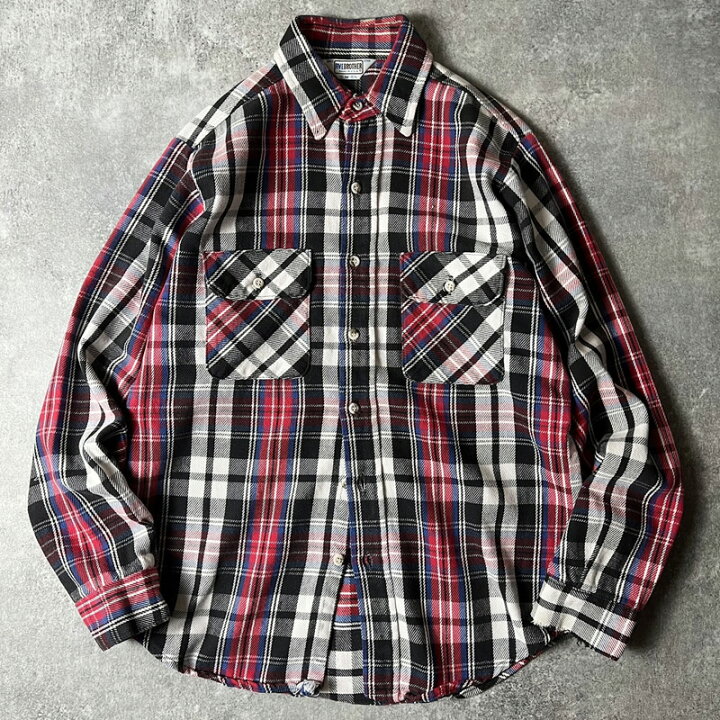 楽天市場】70s 80s USA製 FIVE BROTHER チェック 長袖 ヘビー  