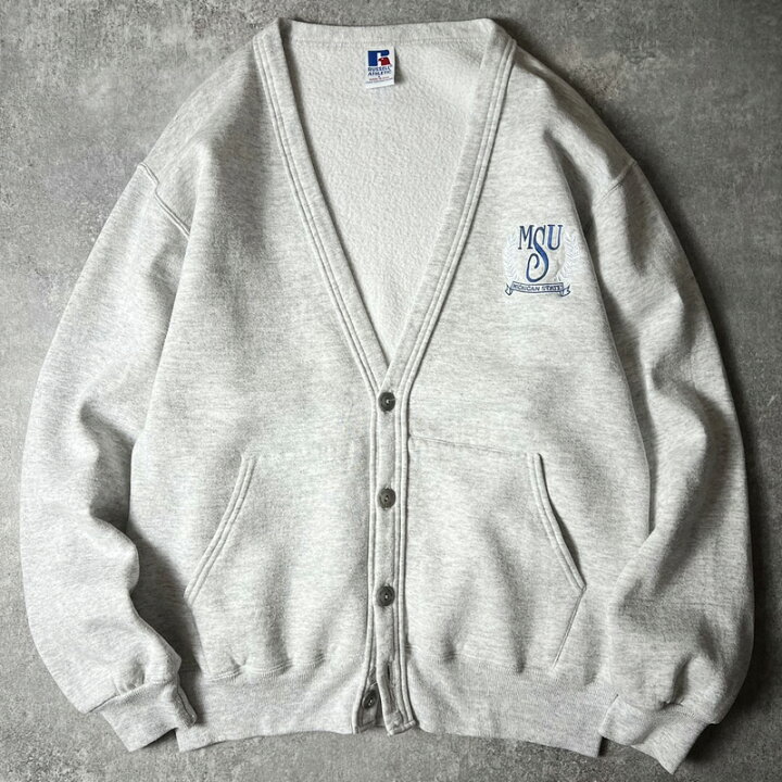 楽天市場】90s USA製 RUSSELL カレッジ 刺繍 スウェット カーディガン  