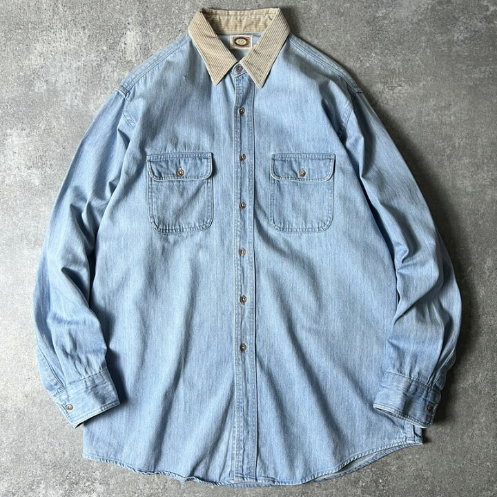 楽天市場】80s 旧タグ BANANA REPUBLIC コーデュロイ 切替 長袖 デニム 