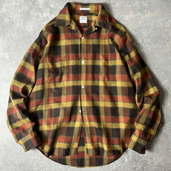 楽天市場】70s VAN HEUSEN チェック 長袖 コットン オープンカラー 