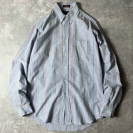 80s CHAPS RALPH LAUREN ストライプ 長袖 ボタンダウン シャツ 15 / 80年代 POLO ポロ チャップス ラルフローレン ビンテージ 【中古】 古着 アメリカ古着 USED ユーズド 中古 VINTAGE US古着 アメカジ