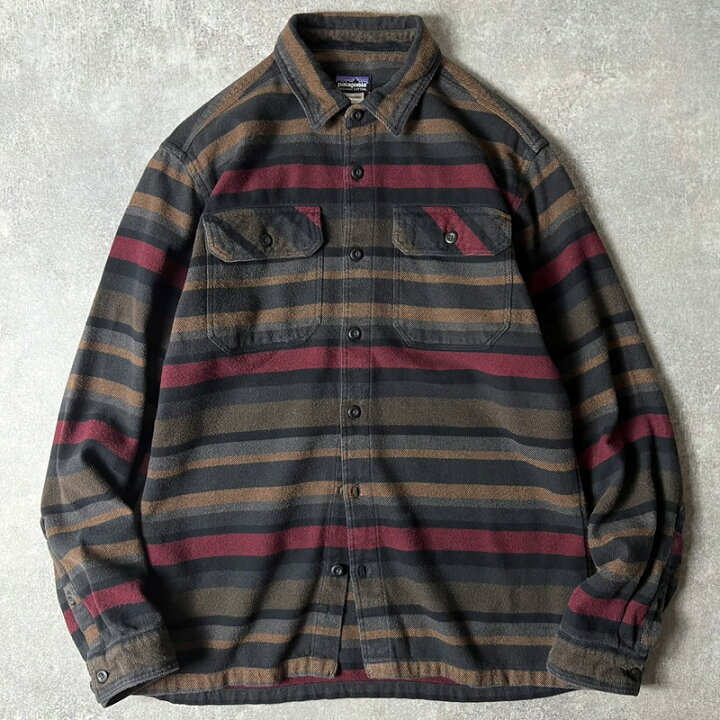 美品 patagonia FA14 フーデッドフィヨルドフランネルシャツ S surf  