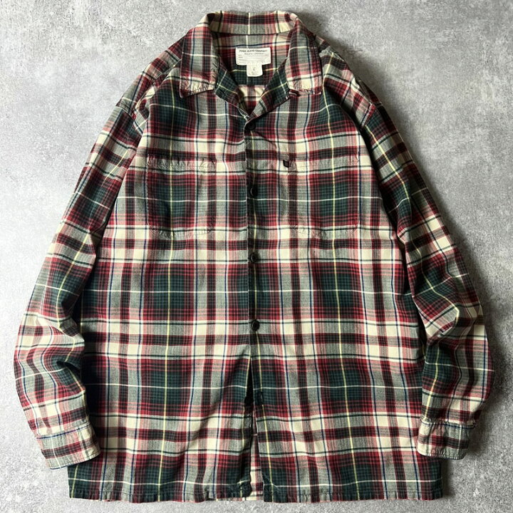 楽天市場】POLO JEANS CO チェック 長袖 オープンカラー シャツ L 