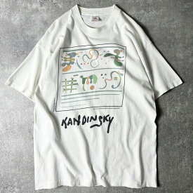 90s USA製 ワシリー カンディンスキー SUCCESSION アート プリント 半袖 Tシャツ L / 90年代 アメリカ製 オールド シングル KANDYSKY