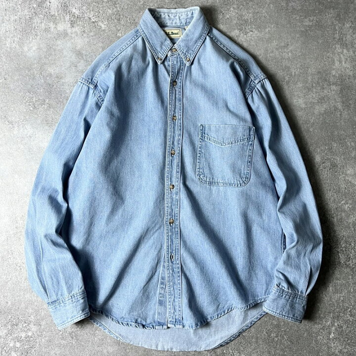 楽天市場】90s LLBean コットン デニム 長袖 ボタンダウン シャツ M 