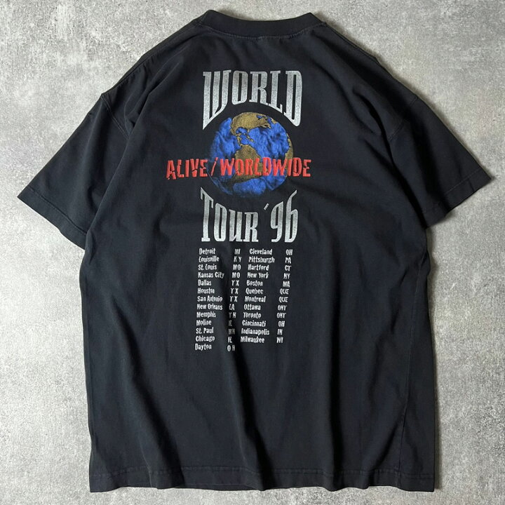 楽天市場】90s KISS オフィシャル 1996 ワールド ツアー プリント 半袖 