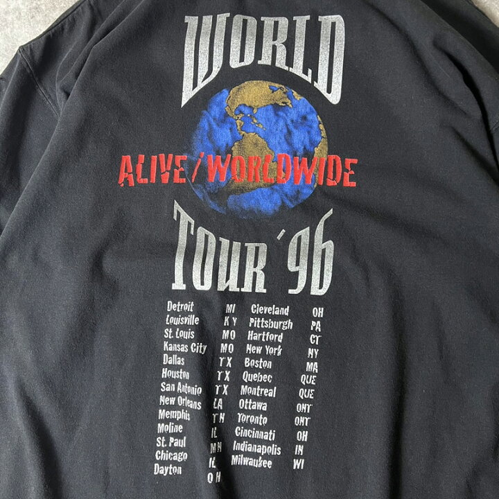 楽天市場】90s KISS オフィシャル 1996 ワールド ツアー プリント 半袖 