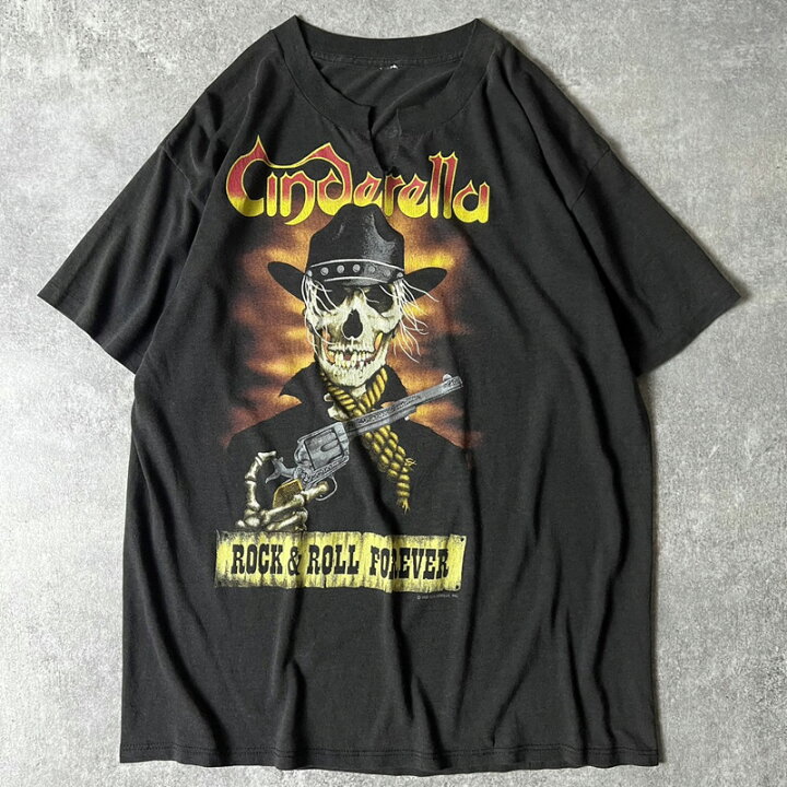 楽天市場】80s Cinderella オフィシャル スカル プリント 半袖 Tシャツ  
