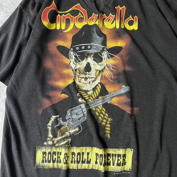 楽天市場】80s Cinderella オフィシャル スカル プリント 半袖 Tシャツ  