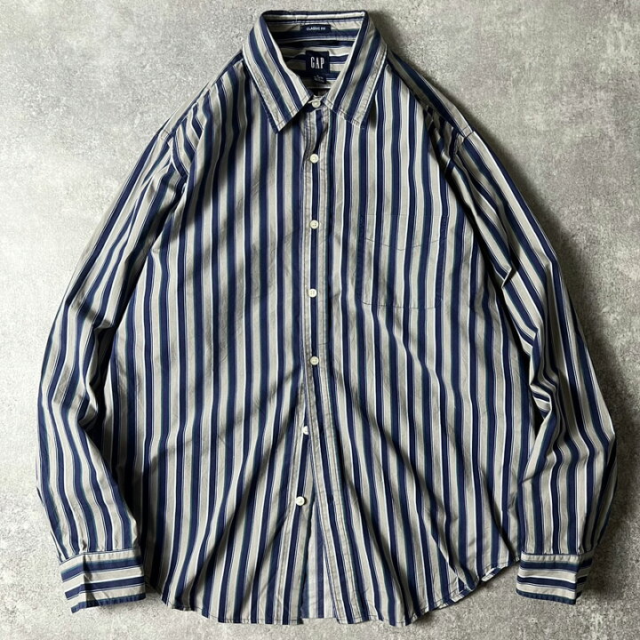 楽天市場】00s GAP マルチカラー ストライプ 長袖 コットン シャツ L 