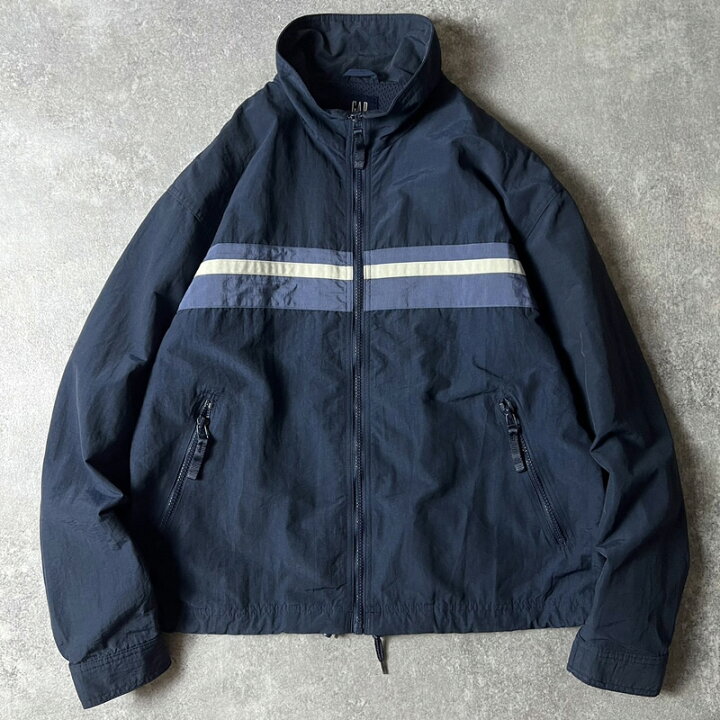 楽天市場】00s GAP ボーダー フルジップ ナイロン ジャケット S / 00 