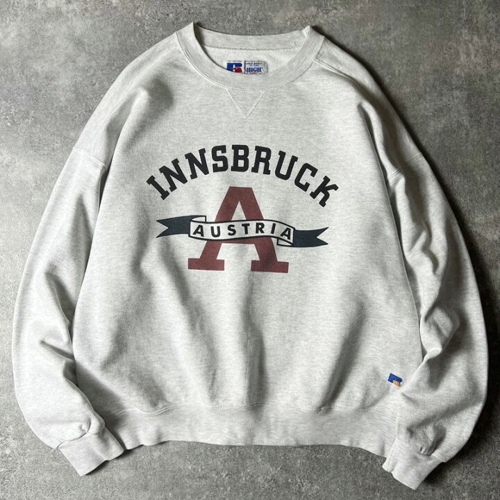 楽天市場】90s USA製 RUSSELL 前V 2段 カレッジ プリント スウェット 