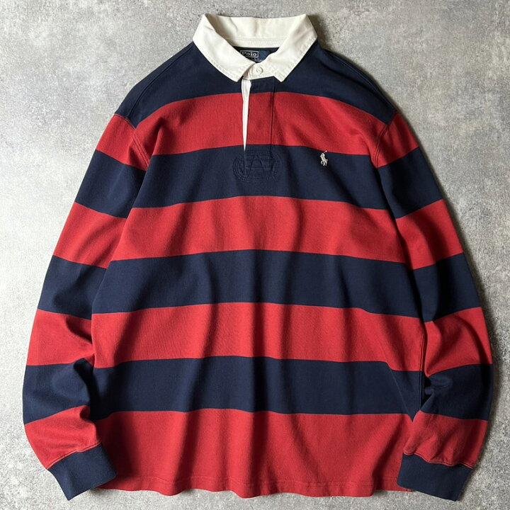 楽天市場】90s POLO RALPH LAUREN ワイド ボーダー 長袖 ラガーシャツ 