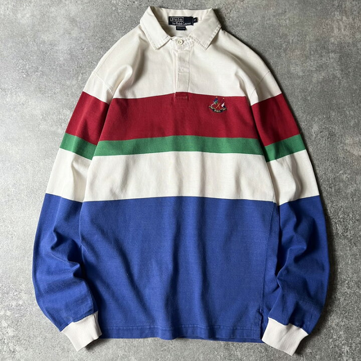 楽天市場】80s USA製 POLO RALPH LAUREN クロスフラッグ 刺繍 ボーダー 
