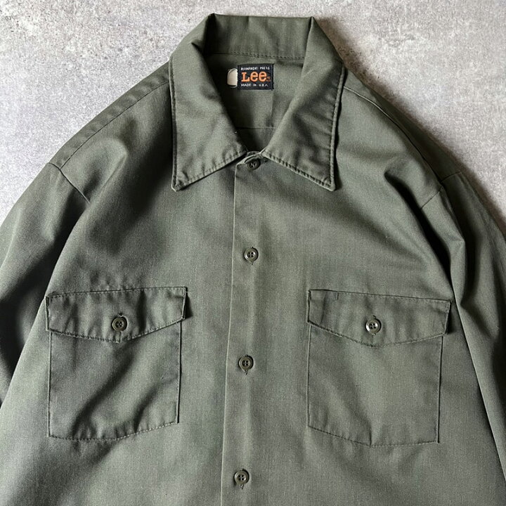 楽天市場】70s USA製 Lee 長袖 ワーク シャツ / 70年代 アメリカ製  