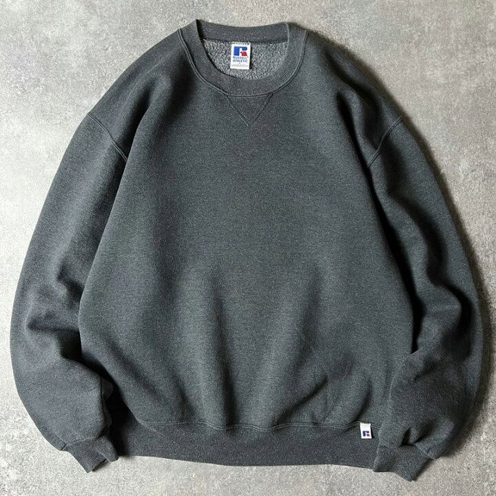 楽天市場】90s USA製 RUSSELL 無地 前V スウェット トレーナー L / 90  