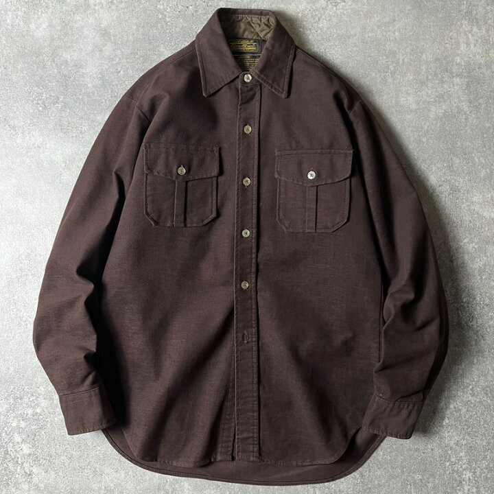 楽天市場】80s 黒タグ Eddie Bauer 長袖 コットン シャモア シャツ  