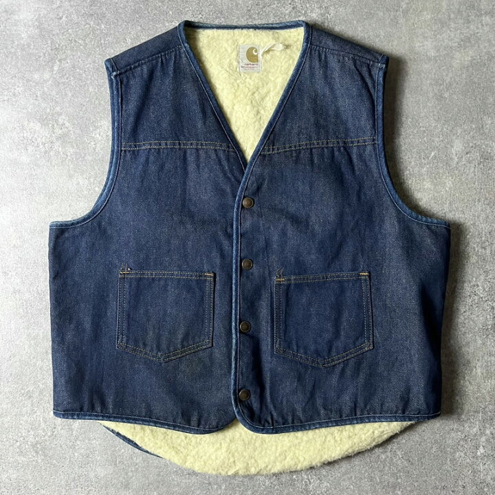 楽天市場】濃紺 70s Carhartt ボア ライナー コットン デニム ベスト 