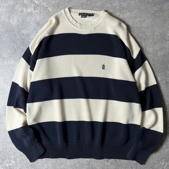 楽天市場】90s nautica 2トーン ボーダー コットン ニット セーター M 