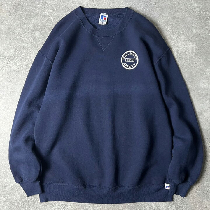 楽天市場】90s USA製 RUSSELL 企業 ロゴ プリント 前V スウェット  