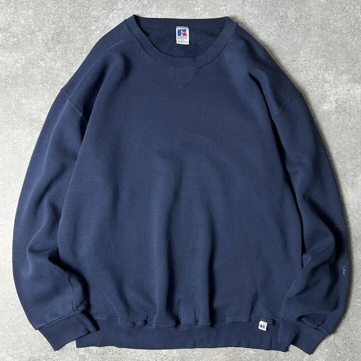楽天市場】90s USA製 RUSSELL 無地 前V スウェット トレーナー XL / 90  