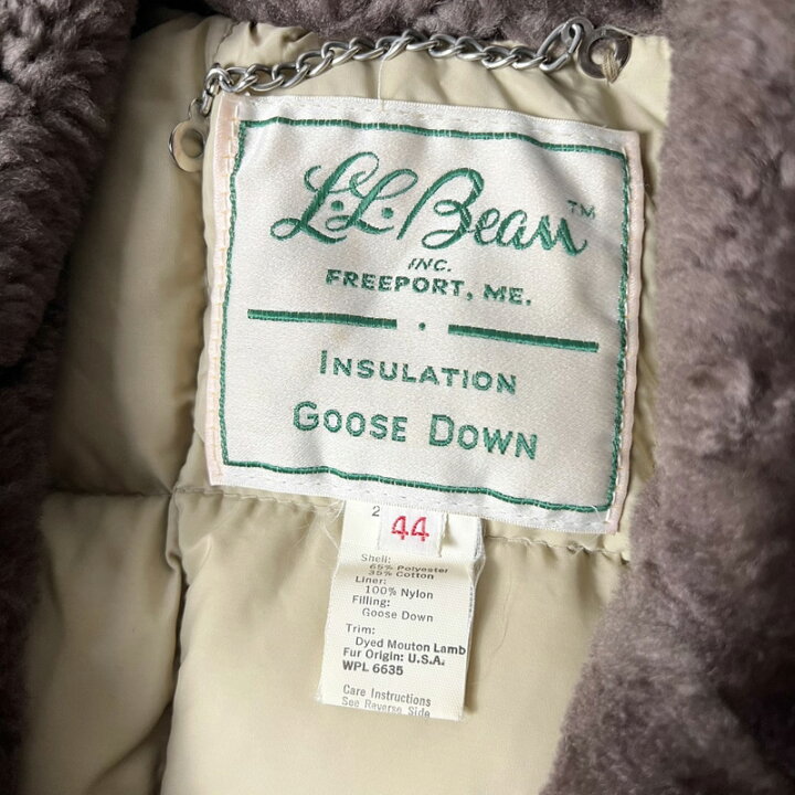 楽天市場】60s 70s 筆記体タグ LLBean 襟ボア グース ダウン コート 44 