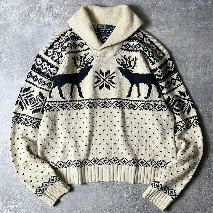 楽天市場】90s POLO RALPH LAUREN ノルディック 総柄 コットン  