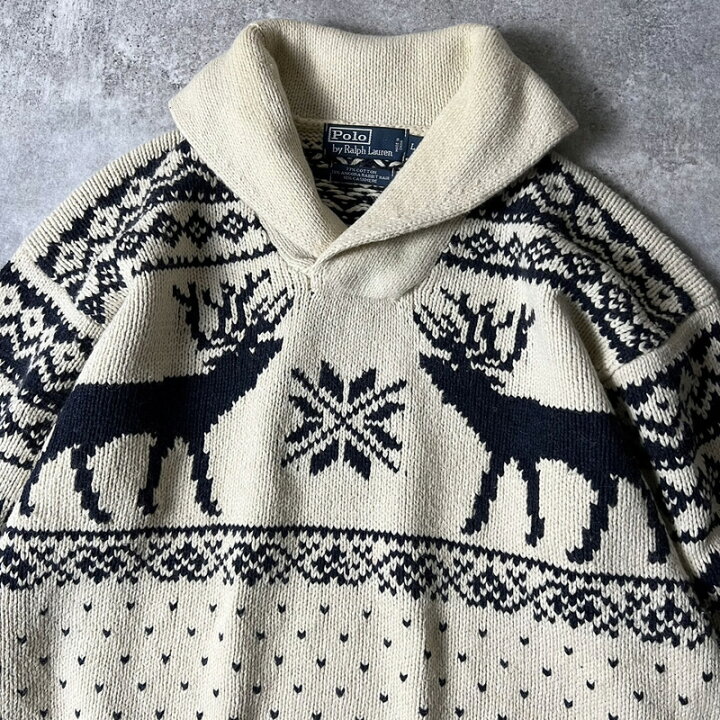 楽天市場】90s POLO RALPH LAUREN ノルディック 総柄 コットン  