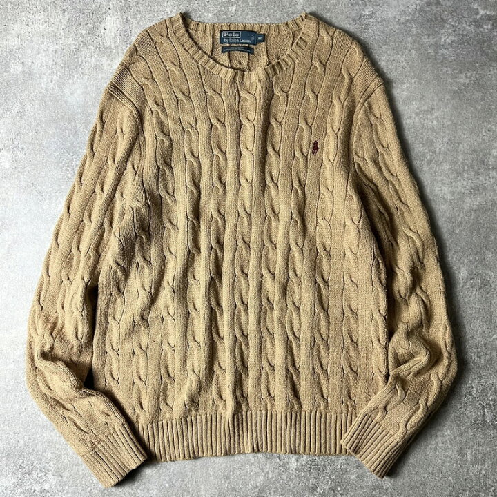 楽天市場】90s POLO RALPH LAUREN コットン ケーブル ニット セーター  
