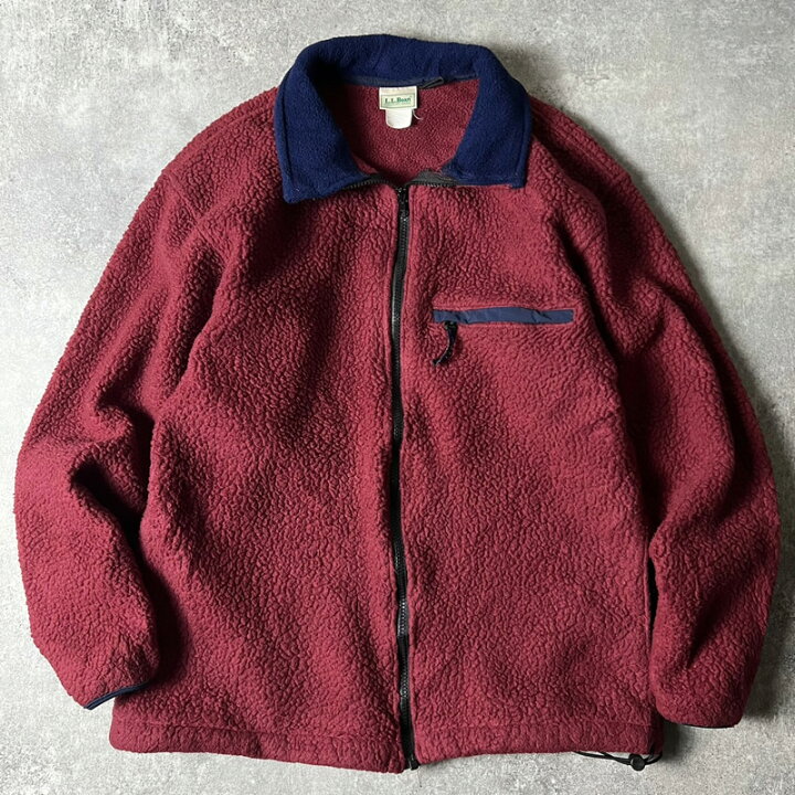 FJ13エルエルビーンLLBEANアメリカ古着フリースジャケット旧タグ旧ロゴ 