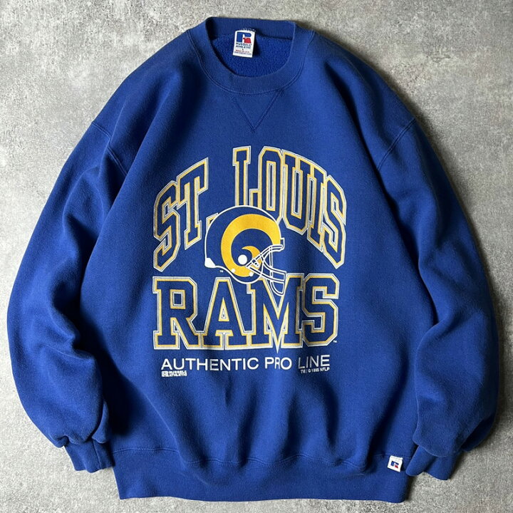 楽天市場】90s USA製 RUSSELL NFL セントルイス ラムズ 3段 プリント  