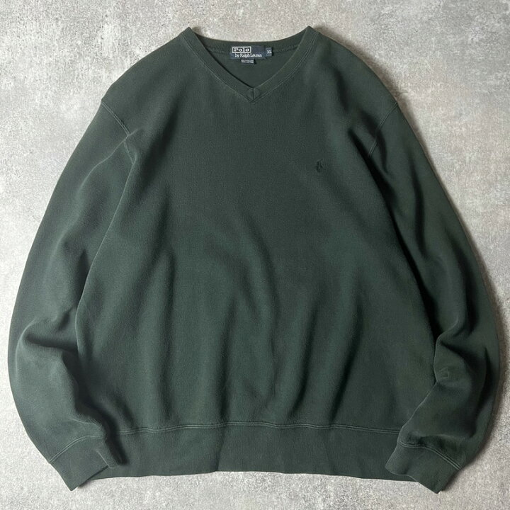 楽天市場】90s POLO RALPH LAUREN Vネック リブ編み トレーナー XL 