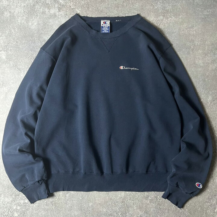 楽天市場】雰囲気系 90s Champion ロゴ刺繍 前V スウェット トレーナー  