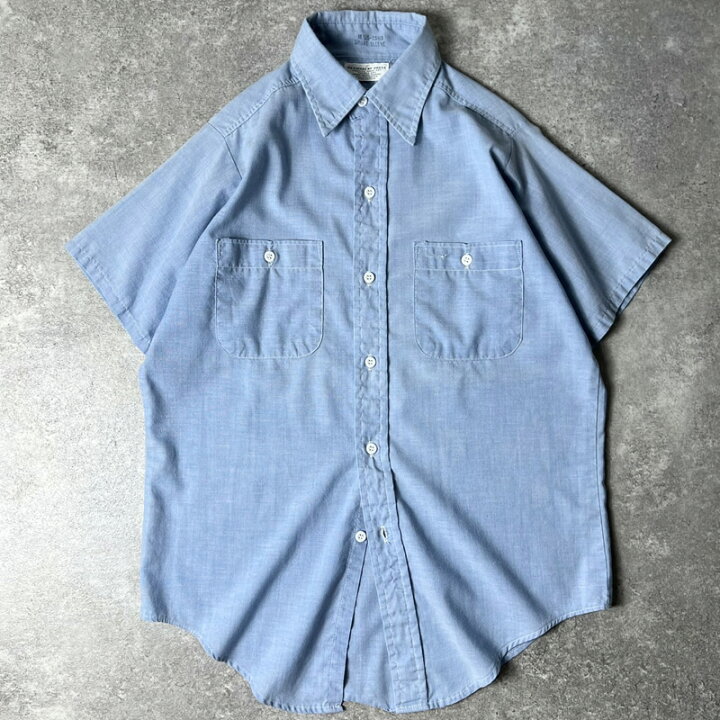 楽天市場】70s Unknown 半袖 シャンブレー シャツ M / 70年代 