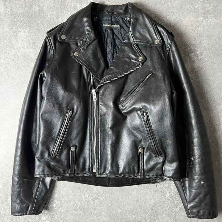 楽天市場】70s HARLEY DAVIDSON 中綿入り 本革 レザー ダブル 