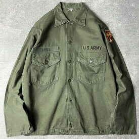 60s US ARMY OG-107 コットン サテン ユーティリティ シャツ 3rd 筒袖 / 60年代 ビンテージ ミリタリー ジャケット 【中古】 古着 アメリカ古着 USED ユーズド 中古 VINTAGE US古着 アメカジ