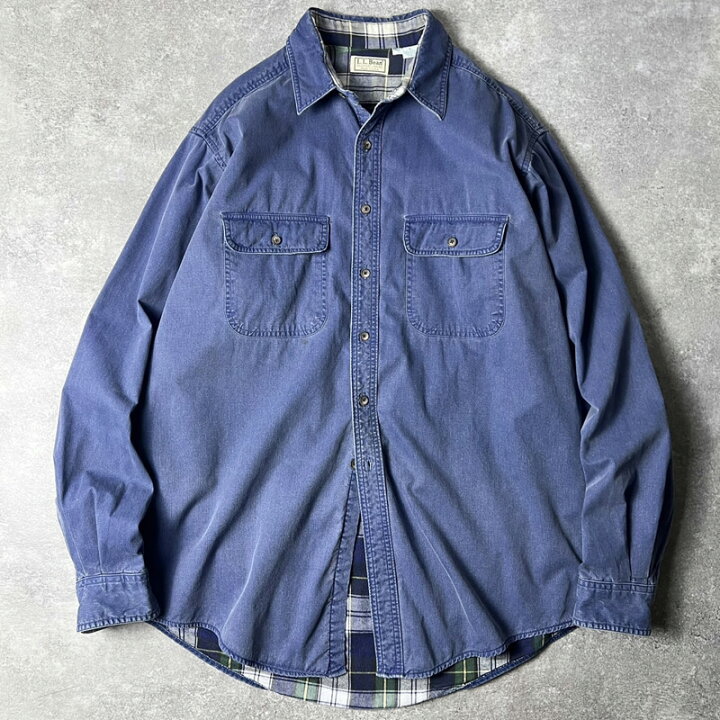 楽天市場】80s USA製 LLBean フランネル ライナー 長袖 コットン 