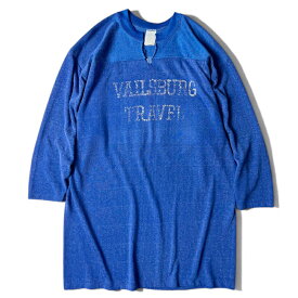 雰囲気系 80s VENUS 両面 プリント ジャージ フットボール Tシャツ / 80年代 ビンテージ ブルー ロンT 青 襤褸 【中古】 古着 アメリカ古着 USED ユーズド 中古 VINTAGE US古着 アメカジ