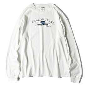 00s イエローストーン 国立公園 スーベニア プリント 長袖 Tシャツ XL / 00年代 オールド ロゴ ロンT ホワイト 白 【中古】 古着 アメリカ古着 USED ユーズド 中古 VINTAGE US古着 アメカジ