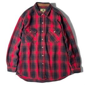 90s FIELD STREAM オンブレ チェック コットン ヘビー フランネル シャツ XXL / 90年代 オールド ネルシャツ シャドー 赤 黒 【中古】 古着 アメリカ古着 USED ユーズド 中古 VINTAGE US古着 アメカジ