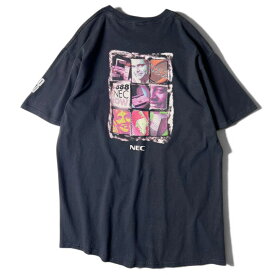 90s 1997 NEC 企業物 3面 プリント 半袖 Tシャツ L / 90年代 アメリカ製 オールド 企業 ブラック 黒 テック 【中古】 古着 アメリカ古着 USED ユーズド 中古 VINTAGE US古着 アメカジ