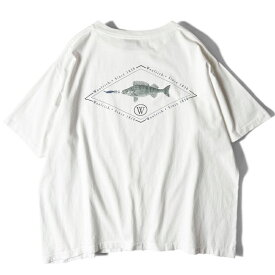 90s USA製 Woolrich 両面 フィッシング プリント 半袖 Tシャツ XXL / 90年代 アメリカ製 オールド ウールリッチ アート シングル 【中古】 古着 アメリカ古着 USED ユーズド 中古 VINTAGE US古着 アメカジ