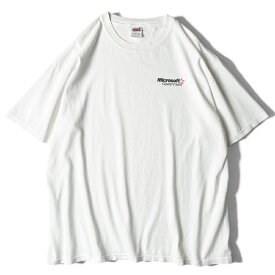 00s Microsoft ロゴ プリント 半袖 Tシャツ XL / 00年代 オールド マイクロソフト ウインドウズ 企業物 企業 ホワイト 白 【中古】 古着 アメリカ古着 USED ユーズド 中古 VINTAGE US古着 アメカジ