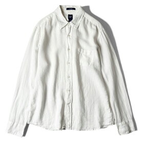 00s GAP 長袖 100% リネン シャツ L / 00年代 オールド ギャップ 無地 ホワイト 白 LINEN 【中古】 古着 アメリカ古着 USED ユーズド 中古 VINTAGE US古着 アメカジ
