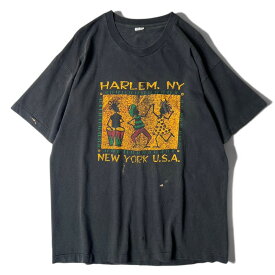 雰囲気系 90s ブラック ミュージック ラスタカラー アート プリント 半袖 Tシャツ XL / 90年代 オールド シングル ステッチ 黒 カルチャー 【中古】 古着 アメリカ古着 USED ユーズド 中古 VINTAGE US古着 アメカジ