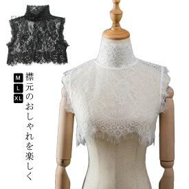 レース 付け襟 スタンドカラー ブラウス付け襟 レディース 付け衿 レースつけ襟 重ね着 レイヤード 花柄