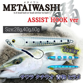 ルナヒサノ ジグ メタイワシ アシストフックver 28g/40g/60g/80g 全3色 メタルジグ サワラ タチウオ 青物 ヒラメ