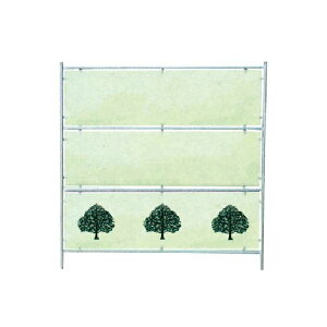 ドブメッキ3段フェンス 樹木 1800×1900 B-563