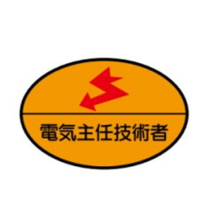 ヘルメット用ステッカー 電気主任技術者 35×60 テトロンステッカー製(10枚1組)28 東京化成製作所