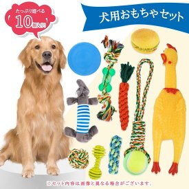 犬玩具 ロープタイプ 10点セット 噛む玩具 音が鳴る ペット用 丈夫 耐久 清潔 歯磨き 小/中型犬に適用 水洗いOK 丈夫 壊れない ぬいぐるみ フライングディスク ハンバーガー ボール 骨